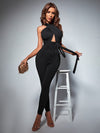 Wrap Cross Crisscross Backless Knotted Unitard Jumpsuit