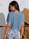 Solid Waffle Knit Crop Tee