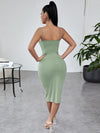 SXY Solid Ribbed Knit Bodycon Dress