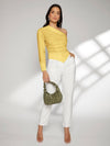 Solid One Shoulder Hanky Hem Blouse