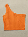 One Shoulder Rib knit Crop Top