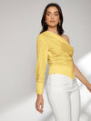 Solid One Shoulder Hanky Hem Blouse