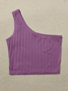 One Shoulder Rib knit Crop Top