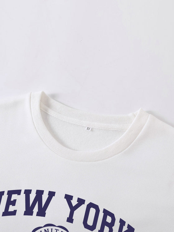 Letter Graphic Thermal Lined Sweatshirt