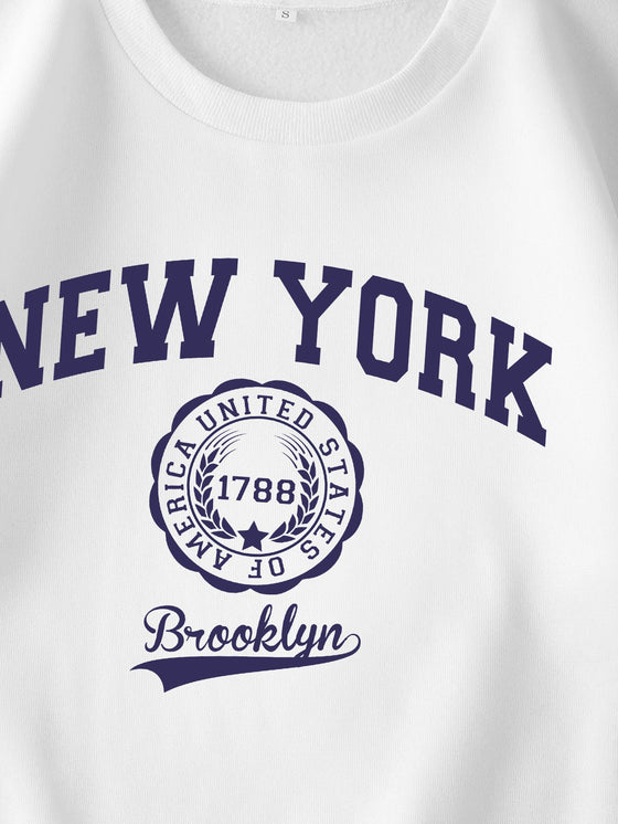 Letter Graphic Thermal Lined Sweatshirt