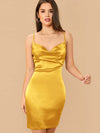 Belle Cowl Neck Satin Cami Dress