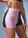 High Waist Colorblock Biker Shorts