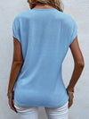 Solid Ruffle Trim Blouse
