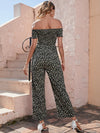Ditsy Floral Off Shoulder Shirred Jumpsuit