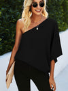 One Shoulder Batwing Sleeve Blouse