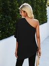 One Shoulder Batwing Sleeve Blouse