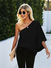 One Shoulder Batwing Sleeve Blouse