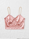 Chain Detail Silky Bustier Cami Crop Top