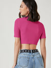 BASICS Mock Neck Rib knit Crop Top