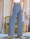 Elastic Waist Rib knit Wide Leg Pants