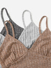 3 Sets Marled Rib Knit Lounge Set