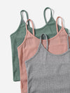 6pack Rib Knit Cami Top Knot Front Shorts Lounge Set