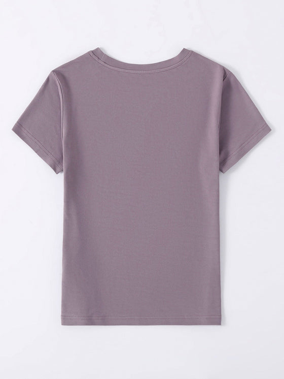 Heart Print Round Neck Tee