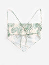 Tropical Print Asymmetrical Hem Crop Cami Top