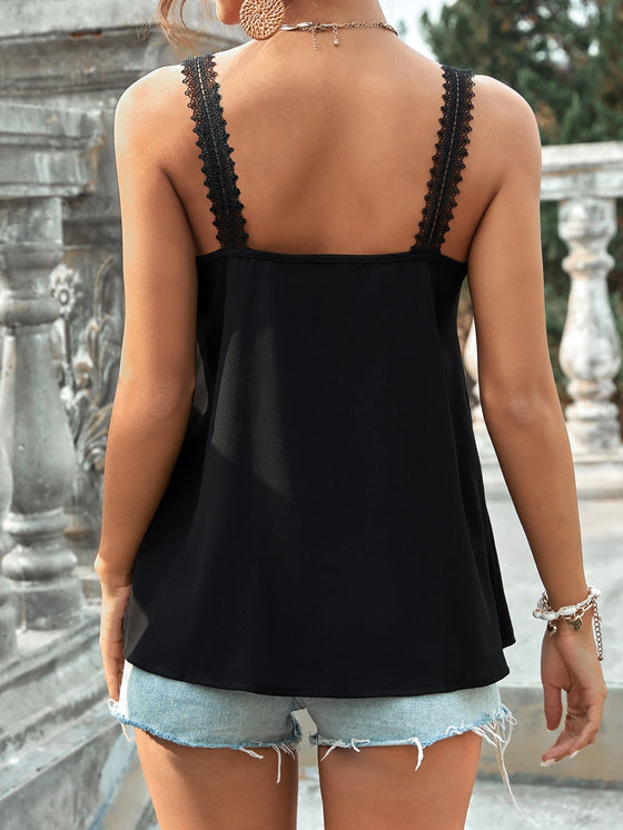 Contrast Guipure Lace Cami Top