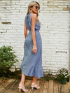 Polka Dot Belted Ruffle Hem Dress