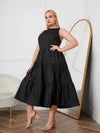 Plus Ruffle Hem Smock Dress
