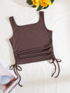 Drawstring Side Crop Tank Top
