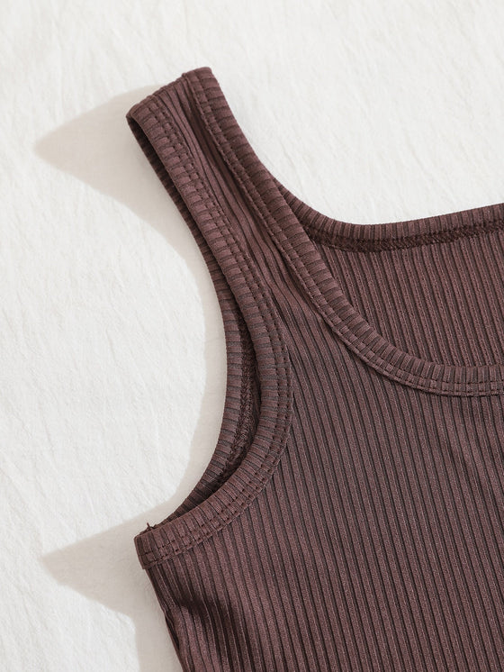 Drawstring Side Crop Tank Top