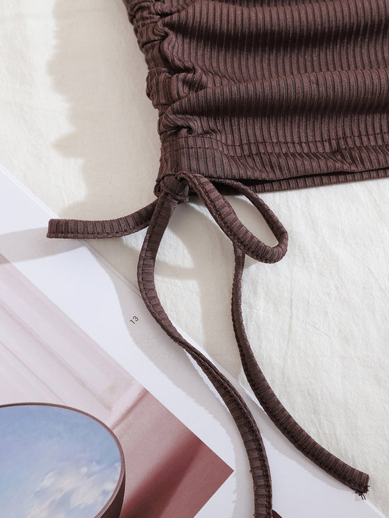 Drawstring Side Crop Tank Top