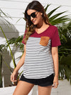 Maternity Color Block Striped Tee