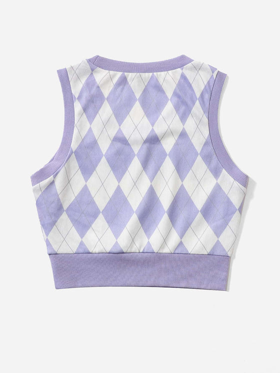 Argyle Pattern Tank Top