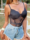 Mesh Panel Lace Bodysuit