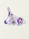 Marble Print One Shoulder Push Up Bikini Top