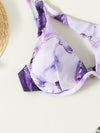 Marble Print One Shoulder Push Up Bikini Top