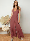 Backless Halter Neck Wide Leg Jumpsuit