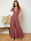 Backless Halter Neck Wide Leg Jumpsuit