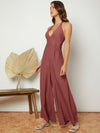 Backless Halter Neck Wide Leg Jumpsuit