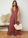 Backless Halter Neck Wide Leg Jumpsuit