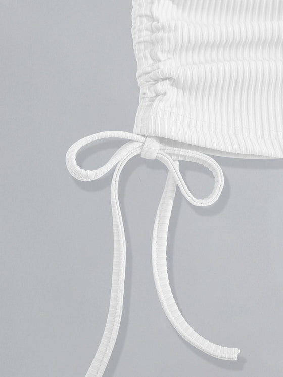 Drawstring Side Crop Tank Top