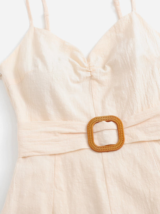 Ruched Bust Belted Cami Jumpsuit