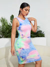 SXY Tie Dye Bodycon Dress