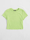 Ribbed Lettuce Edge Cropped Tee