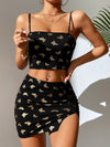 PETITE Gold Butterfly Print Cami Top Split Hem Skirt