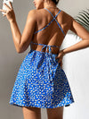 PETITE Ditsy Floral Crisscross Tie Backless Cami Dress