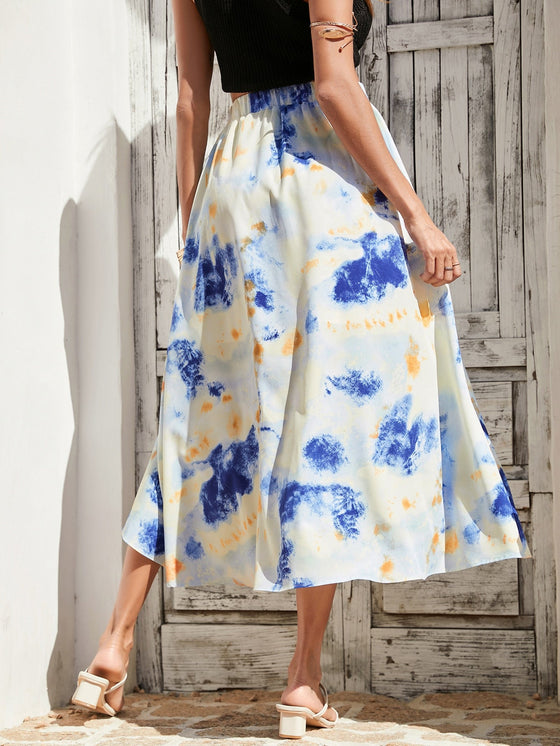 Tie Dye Tulip Hem Skirt