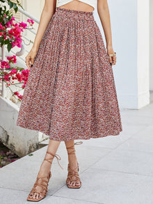  Ditsy Floral Paper Bag Waist Skirt