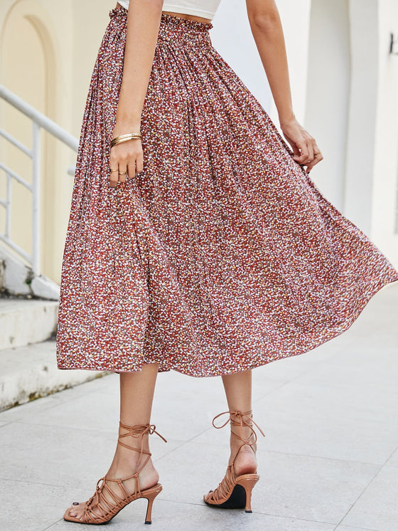 Ditsy Floral Paper Bag Waist Skirt
