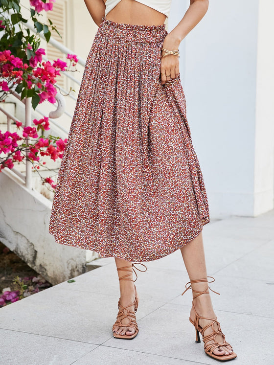 Ditsy Floral Paper Bag Waist Skirt