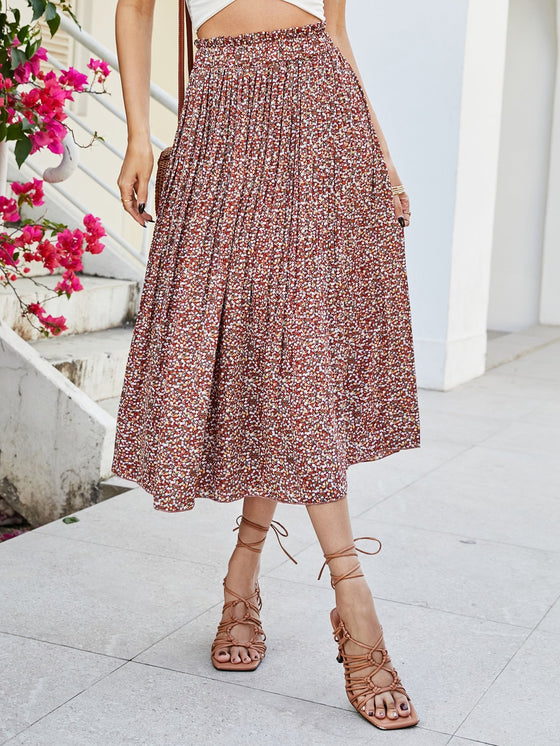 Ditsy Floral Paper Bag Waist Skirt