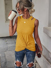 Cut Out Twist Hem Tank Top